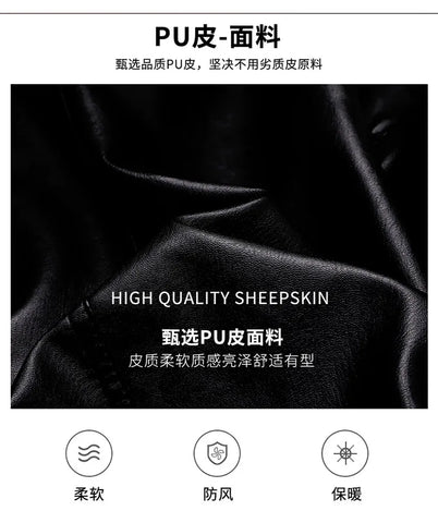 Men's PU Leather Stand Collar Motorcycle Jacket – Casual Windbreaker Biker Coat