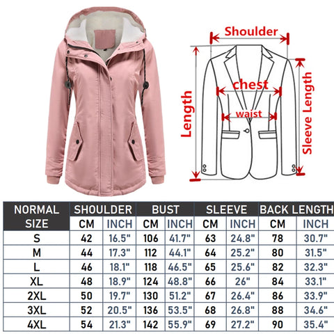 Women's Warm Hooded Parka – Thick Plush Mid-Length Winter Coat (S–5XL)
