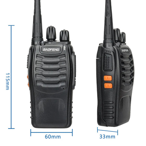 2 or 4 Pack Baofeng BF-888S V2 UHF Long-Range Walkie Talkies – 16-Channel Portable Two-Way Radios (400–470MHz, 5–10W, High-Capacity Battery)