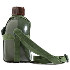 Military-Grade Aluminum Water Bottle with Shoulder Strap – 2L/3L Canteen & Cooking Cup for Hiking & Outdoor Survival