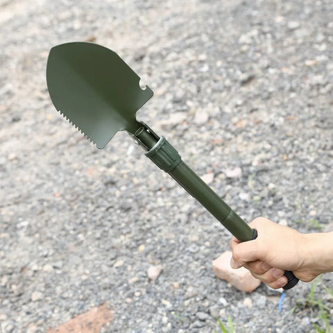 Multifunction Folding Tactical Shovel – Survival & Camping Tool Kit with Canvas Bag
