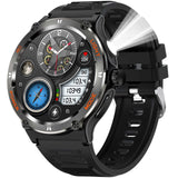 EIGIIS KT76 Smart Watch – 3ATM Waterproof Outdoor Fitness Tracker with Compass, Flashlight, Bluetooth Calling & Health Monitoring