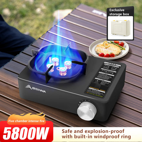 BISINNA Camping Gas Stove – 5800W High Firepower Outdoor Portable Burner