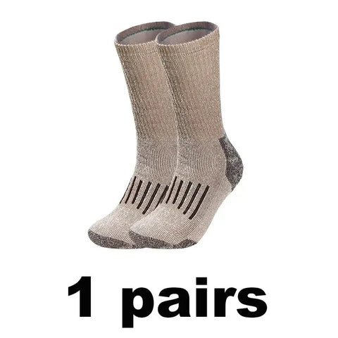 Men’s Merino Wool Thermal Socks – Thickened Winter Hiking & Mountaineering Socks | Breathable, Cushioned, Odor-Resistant