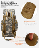 Rilibegan 70L Tactical Hiking Backpack – Camouflage, Waterproof