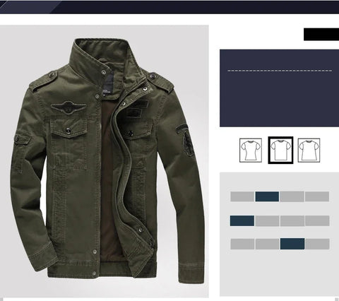 Men’s Plus Size Military Cargo Jacket – Spring & Autumn | Sizes M–6XL | Lightweight, Breathable, Tactical Style