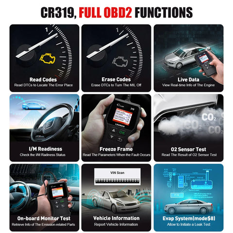 On-Board Diagnostic II Launch X431 CR319 OBDII Scanner – Professional Automotive Code Reader