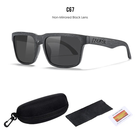 KDEAM Polarized Sunglasses – Unisex Square Frame UV400 Outdoor Eyewear (Red Mirror Lens, Model KD332)