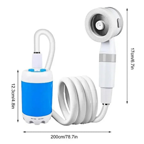 Rechargeable Portable Outdoor Camping Shower – Electric Pump with Digital Display & Accessories (4000mAh Battery)