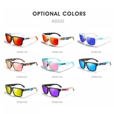 KDEAM Polarized Sunglasses – Unisex Square Frame UV400 Outdoor Eyewear (Red Mirror Lens, Model KD332)