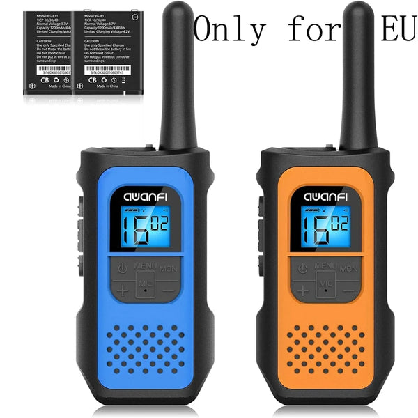 AWANFI Rechargeable Walkie Talkies (2/3/4-Pack) – Long Range 2-Way Radios with 16 Channels, VOX, USB-C Charging – Ideal for Kids & Adults, Outdoor Camping & Hiking