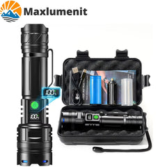 MaxLumenit™ 1,000,000 Lumen Rechargeable LED Flashlight – Ultra-Bright, USB-C, Waterproof, Zoomable Torch for Outdoor & Emergency Use