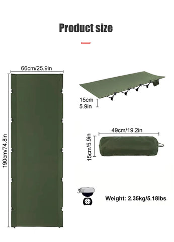 WESTTUNE Camping Cot – Portable Folding Bed for Outdoor Adventures