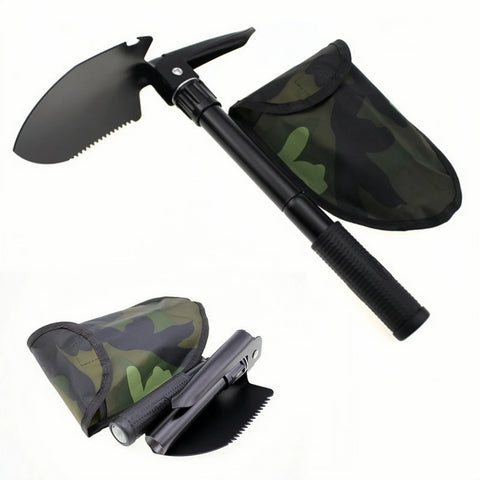 Multifunction Folding Tactical Shovel – Survival & Camping Tool Kit with Canvas Bag