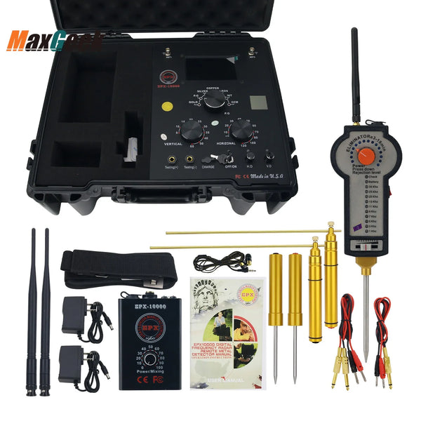 EPX-10000 Long Range Gold Metal Detector Scanner – Underground Gold Finder with LCD Display & Degausser (50M Depth, 1000M Range)