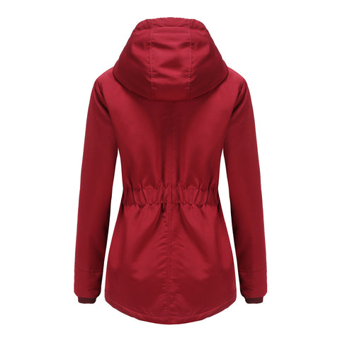 Women's Warm Hooded Parka – Thick Plush Mid-Length Winter Coat (S–5XL)