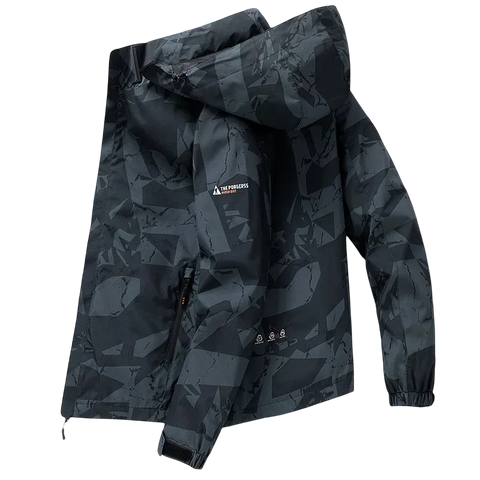 Men’s Hooded Waterproof Hiking Jacket – Windproof Outdoor Bomber with Detachable Hood