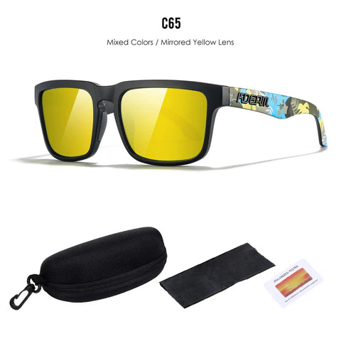 KDEAM Polarized Sunglasses – Unisex Square Frame UV400 Outdoor Eyewear (Red Mirror Lens, Model KD332)
