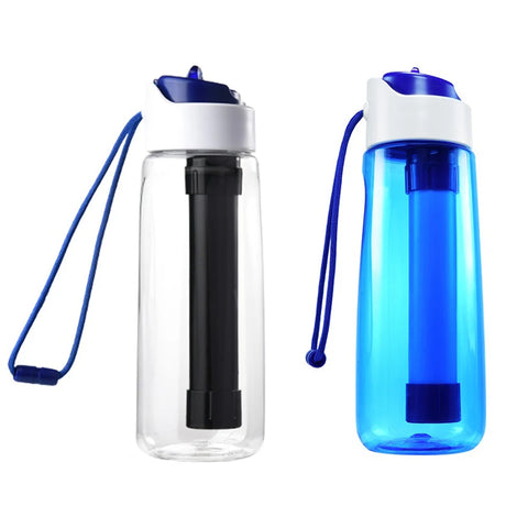 750ml Portable Water Filter Bottle – Outdoor Survival Straw Cup with 0.01 Micron Filtration | Emergency Purifier for Camping & Hiking