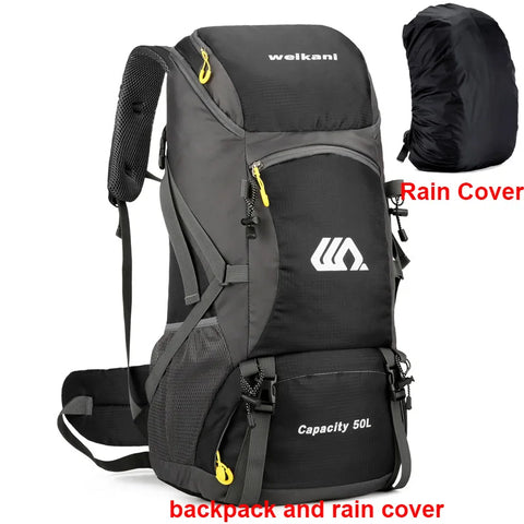 50L Waterproof Hiking Backpack – Large Travel Rucksack with Shoe Compartment
