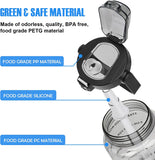 Half Gallon Motivational Water Bottle with Sleeve – 64oz Leak-Proof BPA-Free Bottle with Straw, Time Markers & Adjustable Strap