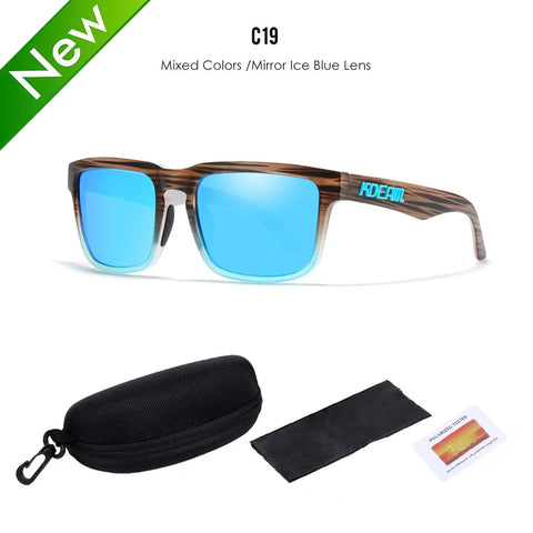 KDEAM Polarized Sunglasses – Unisex Square Frame UV400 Outdoor Eyewear (Red Mirror Lens, Model KD332)