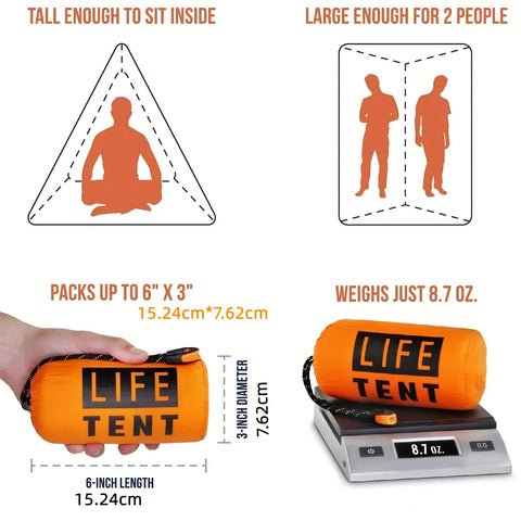 2-Person Emergency Survival Tent – Lightweight, All-Weather Shelter for Emergencies