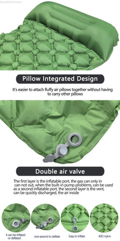 SHXI Ultralight Diamond-Shaped Inflatable Sleeping Pad – Single Person, Waterproof TPU Camping Mat