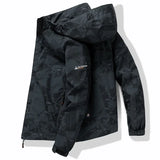 Men’s Hooded Waterproof Hiking Jacket – Windproof Outdoor Bomber with Detachable Hood