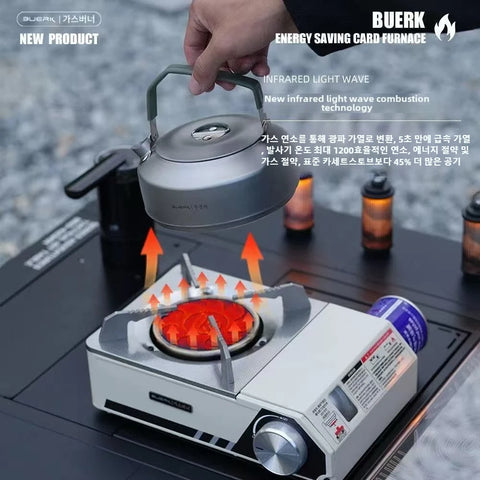 BUERK Camping Infrared Stove – Portable Windproof Outdoor Furnace with Carry Box