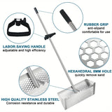Premium Stainless Steel Sand Flea Rake & Beach Sand Scoop – 16" Wide, Anti-Rust, Ergonomic Design for Treasure Hunting & Metal Detecting