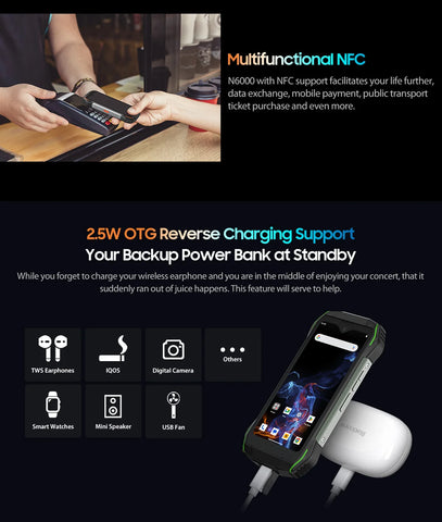 Blackview N6000 Rugged Waterproof Mini Smartphone | 4.3" Display, 256GB Storage, Android 13, 48MP Camera, NFC, Helio G99 Octa-Core
