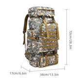 Rilibegan 70L Tactical Hiking Backpack – Camouflage, Waterproof