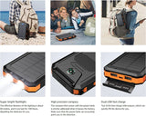 Solar Power Bank – Waterproof, Fast Charging, High-Capacity Powerbank with SOS & LED Light for Outdoor Survival