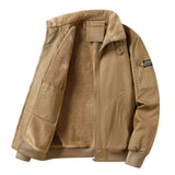 Men's Pilot Bomber Jacket – Winter Fleece-Lined Tactical Windbreaker