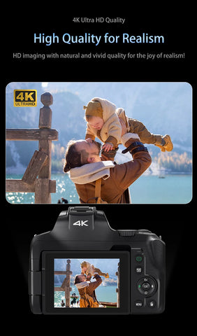 Ordro G700 4K Digital Camera – 12x Optical Zoom Camcorder for Photography & Vlogging