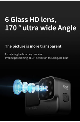 CERASTES V9 4K Ultra HD WiFi Action Camera – Dual Screen, Waterproof, Remote Control, EIS Stabilization