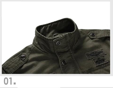 Men’s Plus Size Military Cargo Jacket – Spring & Autumn | Sizes M–6XL | Lightweight, Breathable, Tactical Style