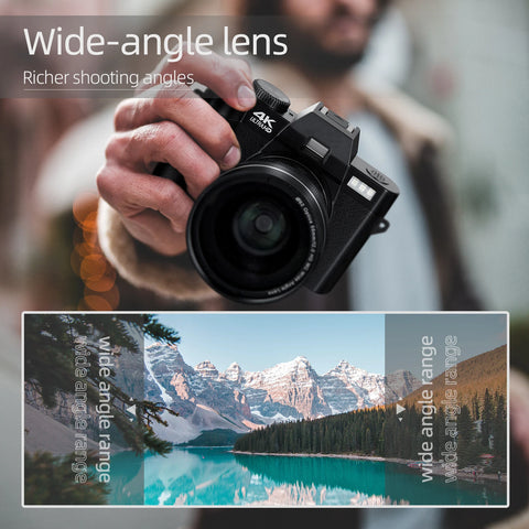 G-Anica 4K Compact Digital Camera – 48MP Vlogging Camera with Flip Screen, Wide-Angle & Macro Lens, WiFi, PC Webcam Mode