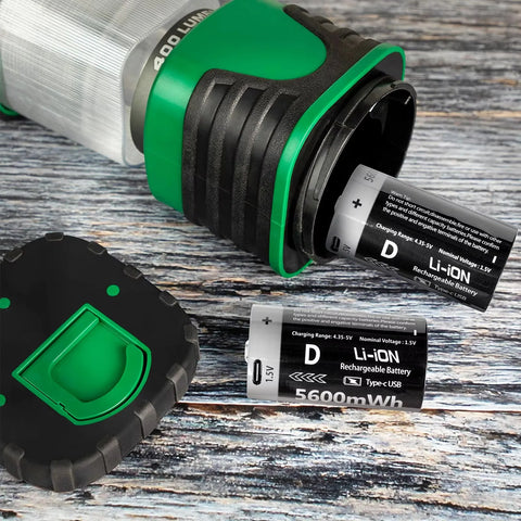 MATOV USB Rechargeable D Size Battery – 1.5V 5600mWh LR20 Lithium-ion D-Cell (2 or 4 Pack)