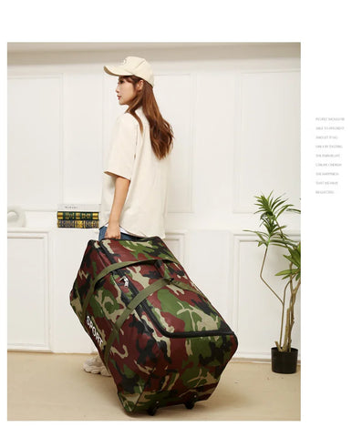 Camouflage Waterproof Oxford Travel Duffle Bag – Large Capacity Moving & Storage Bag