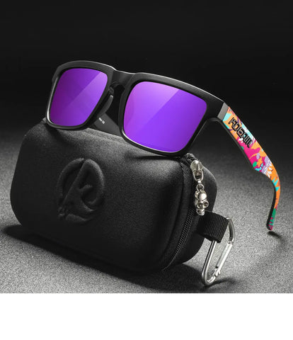 KDEAM Polarized Sunglasses – Unisex Square Frame UV400 Outdoor Eyewear (Red Mirror Lens, Model KD332)