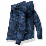 Men’s Hooded Waterproof Hiking Jacket – Windproof Outdoor Bomber with Detachable Hood