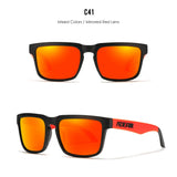 KDEAM Polarized Sunglasses – Unisex Square Frame UV400 Outdoor Eyewear (Red Mirror Lens, Model KD332)