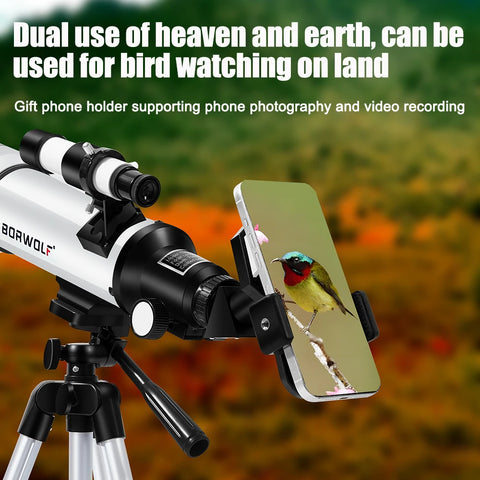 BORWOLF 70400 Professional High-Definition Astronomical Telescope – 333X Magnification