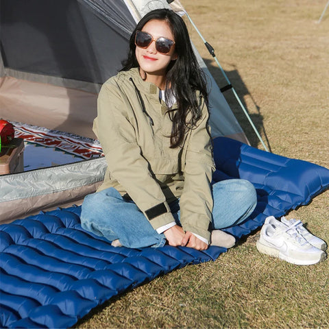 Ultra-Light Thickened Camping Air Mattress with Built-In Pillow & Pump – Compact & Durable Travel Sleeping Pad