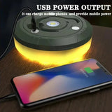 4-in-1 LED Camping Light Strip – 10M Waterproof Rechargeable Tent & Atmosphere Lamp with USB Power Bank (Military Green)