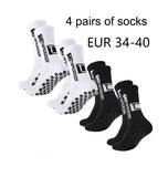 4 Pairs Mid-Tube Non-Slip Football Socks – Breathable & Durable Sports Training Socks (Unisex)