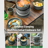 Camping Cookware Portable Stove Outdoor Cooking Set – Complete Kit for Backpacking, Hiking, Picnic & BBQ