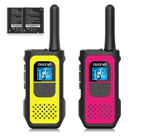 AWANFI Rechargeable Walkie Talkies (2/3/4-Pack) – Long Range 2-Way Radios with 16 Channels, VOX, USB-C Charging – Ideal for Kids & Adults, Outdoor Camping & Hiking